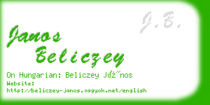 janos beliczey business card